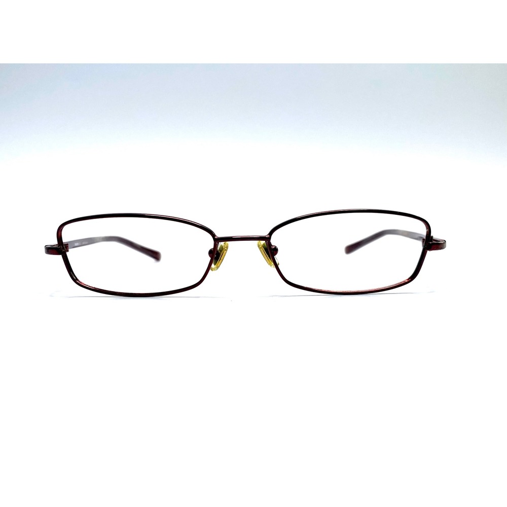 Miu Miu VMU56B Red Burgundy Rectangular Metal Eyeglass Frames 50-16-135 Womens